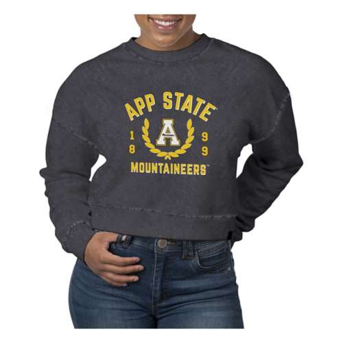 USCAPE Women's Appalachian State Mountaineers Academy Pigment Dyed Crop Crew