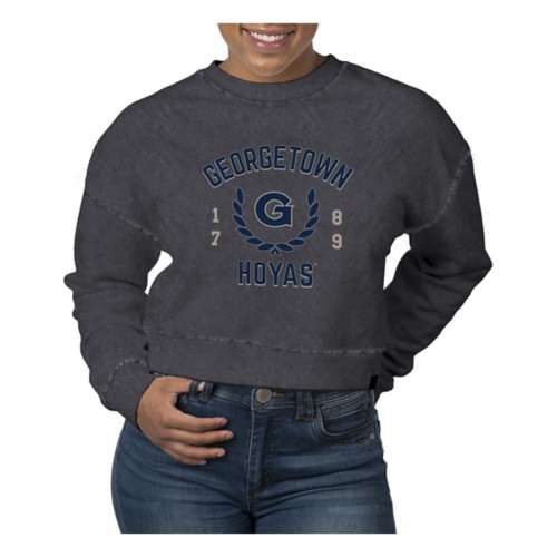 USCAPE Women's Georgetown Hoyas Academy Pigment Dyed Crop Crew