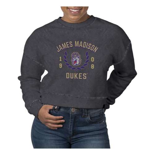 USCAPE Women's James Madison Dukes Academy Pigment Dyed Crop Crew