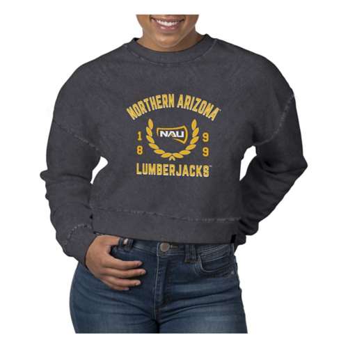 USCAPE Women's Northern Arizona Lumberjacks Academy Pigment Dyed Crop Crew