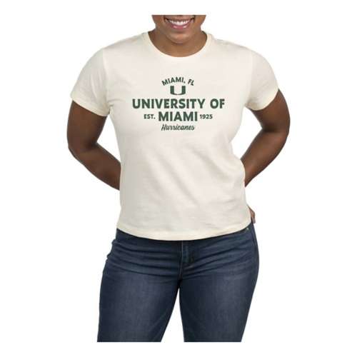 USCAPE Women's Miami Hurricanes Banner High Waisted T-Shirt