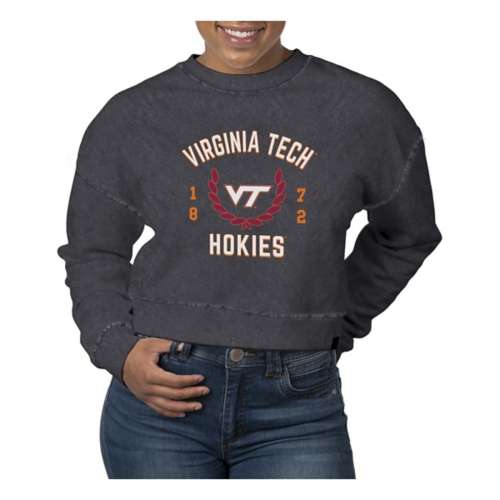 USCAPE Women's Virginia Tech Hokies Academy Pigment Dyed Crop Crew