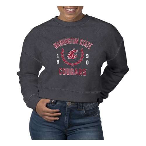 USCAPE Women's Washington State Cougars Academy Pigment Dyed Crop Crew