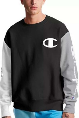 champion reverse weave block crew sweat