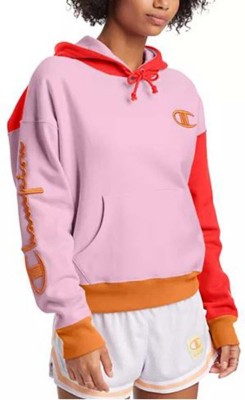 champion colorblock hoodie pink