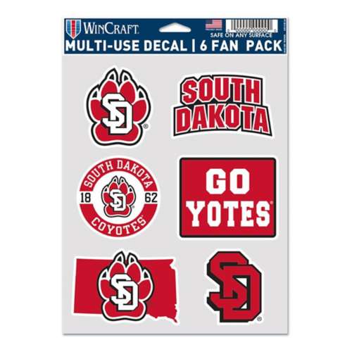 Wincraft South Dakota Coyotes Multi-Use 6-Pack Decal