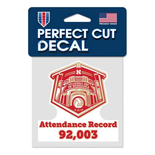 Wincraft Nebraska Cornhuskers Volleyball Record Perfect Cut Decal