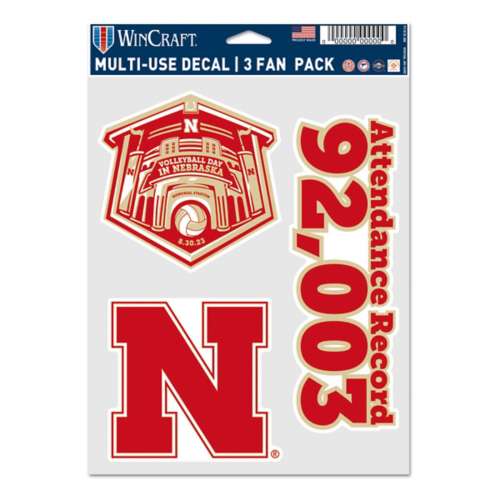 Wincraft Nebraska Cornhuskers Volleyball Record 3Pack Decal