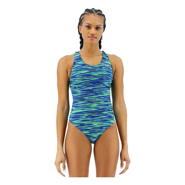 Women’s TYR Fizzy Max Fit One Piece Swimsuit 26 Blue Green