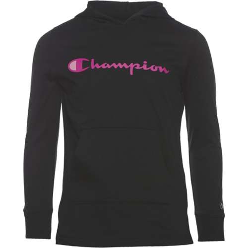 Girls' Champion Classic Script Hooded Shirt