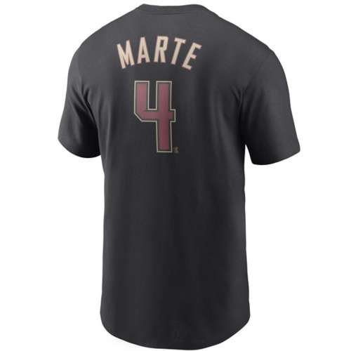 Nike Men's Arizona Diamondbacks Ketel Marte #4 Black T-Shirt