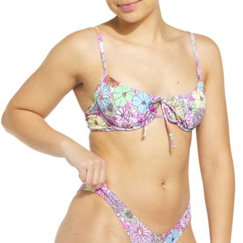 Women's damsel Underwire Print Swim Bikini Top
