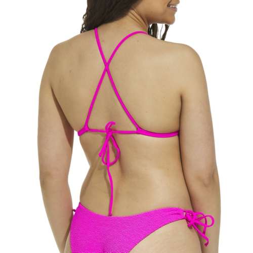 Women's damsel Triangle Crossback Rib Swim Bikini Top