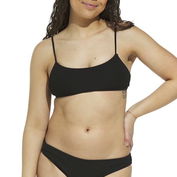 Women's damsel Bralette Swim Bikini Top Juniors Medium Black