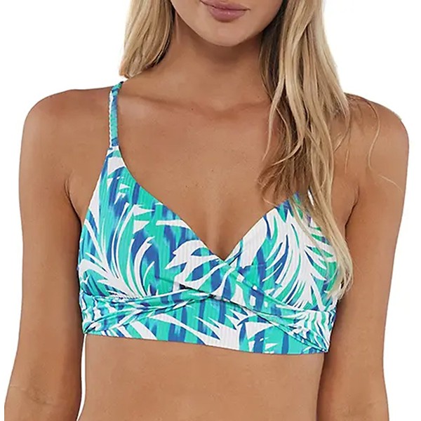 Women's Sunsets Inc Sandbar Rib Lyla Bralette Swim Bikini Top Contemporary D Sea Breeze