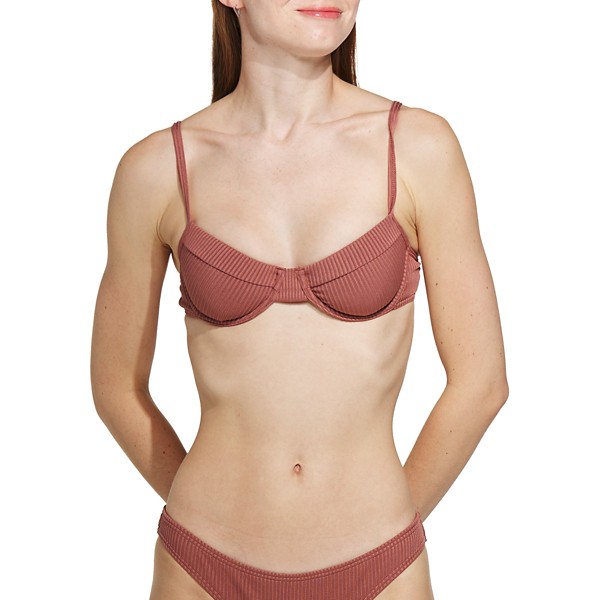 Women's damsel Bralette Underwire Swim Bikini Top Juniors Small Marsala
