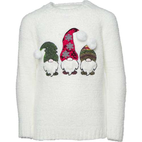 Girls' Poof! Christmas Gnomes Pullover Sweater