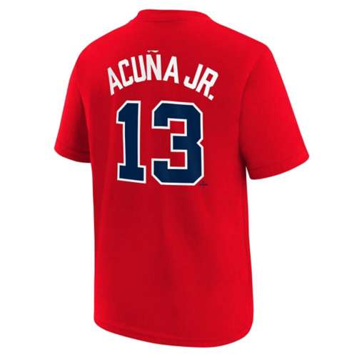 Nike Kids' Atlanta Braves Ronald Acuna Jr #13 Name & Number T-Shirt
