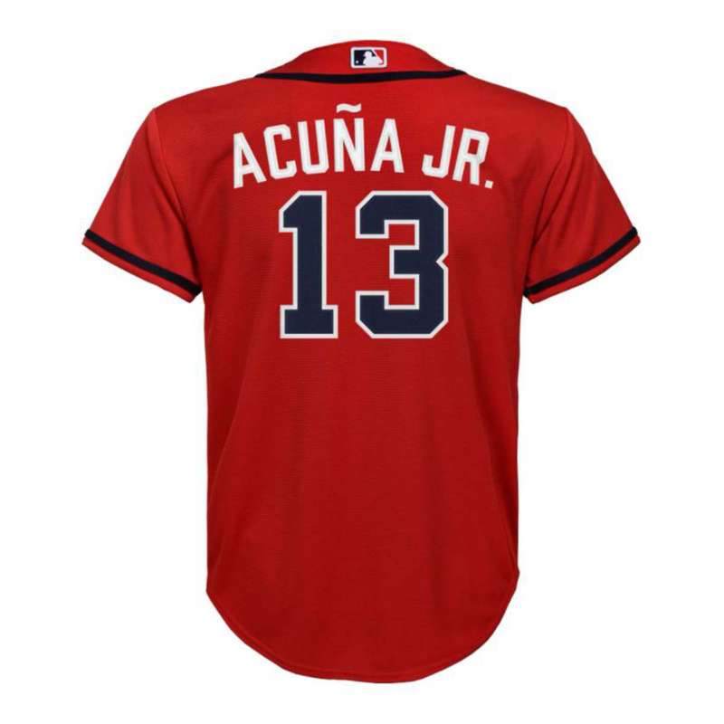 Nike Kids' Atlanta Braves Ronald Acuna Jr #13 Replica Jersey