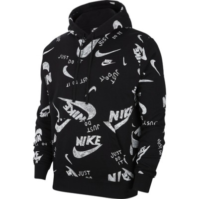 nike club aop logo hoodie