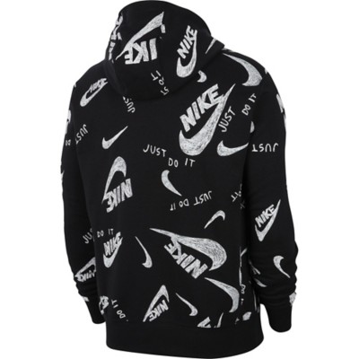 nike club aop logo hoodie