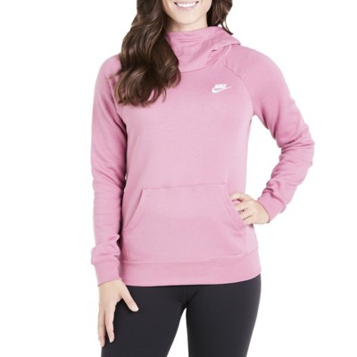 pink funnel neck hoodie