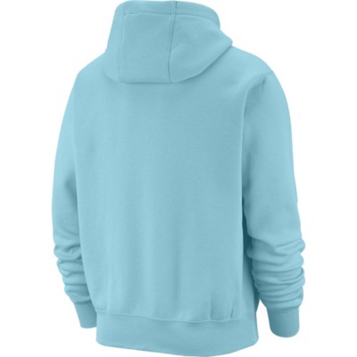 nike club fleece hoodie light blue
