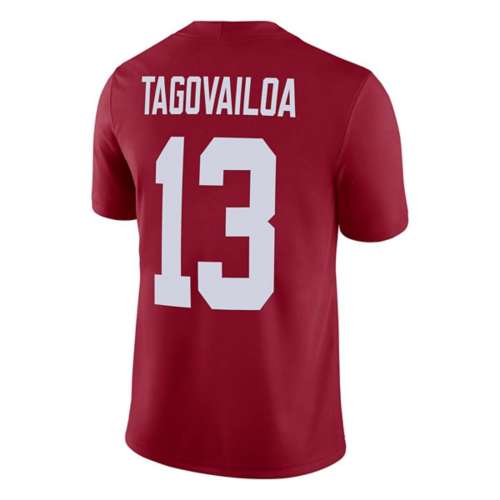 Tua Tagovailoa Signed Red Custom College Football Jersey (Beckett)