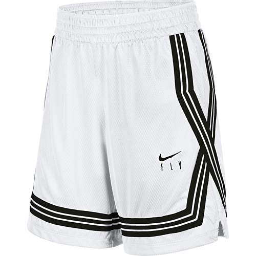 Nike Girls Fly Crossover Shorts - White/Black Size M