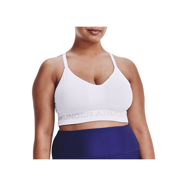 Women's Under Armour Yoga Seamless Low Long Sports Bra XLarge White/Halo Gray