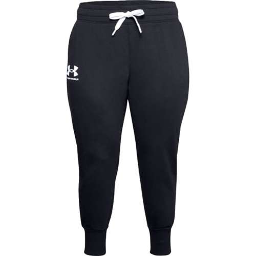 UNDER ARMOUR - Pantalon Essential Fleece Joggers Femme Black/White