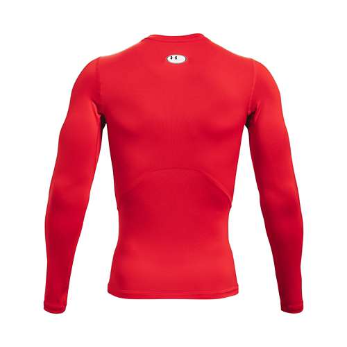 UNDER ARMOUR MEN'S HEATGEAR ARMOUR COMPRESSION LONG SLEEVE TOP RED/STEEL