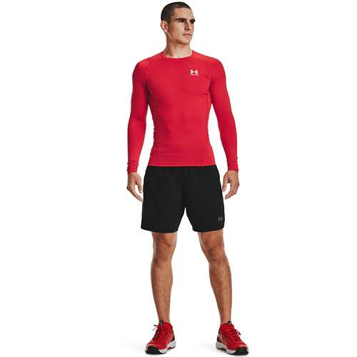 Men's UA HeatGear Armour Compression Shirt Long Sleeve - Forest