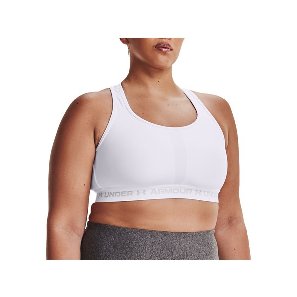 Women's Under Armour Mid Crossback Sports Bra 1X White