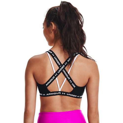 Under Armour MID KEYHOLE GRAPHIC - High support sports bra - black 