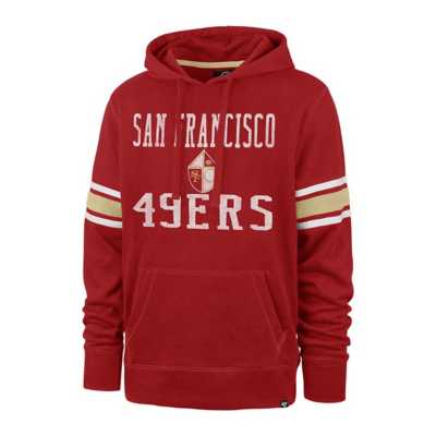 San Francisco 49ers NFL '47 Brand Grey Double Block Sleeve Stripe  Men's Hoodie