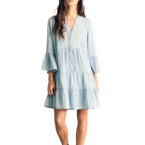 Women's Faherty Dream Cotton Gauze Kasey 3/4 Sleeve Shift Dress