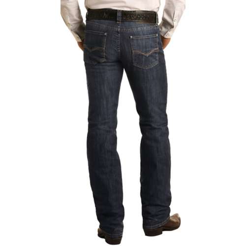Men's Rock & Roll Denim Bootcut Slim Fit Straight Jeans