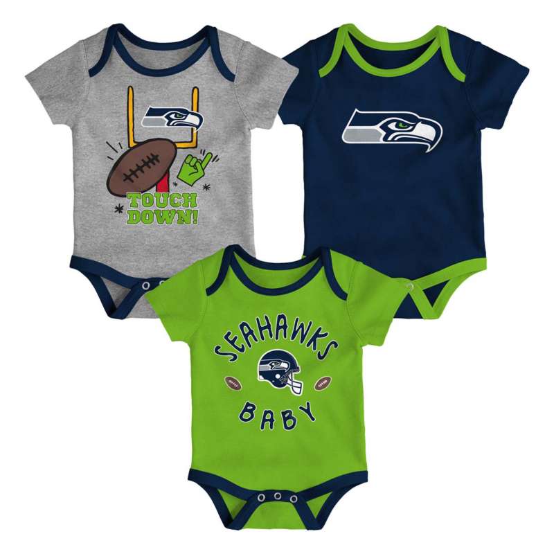 Genuine Stuff Infant Seattle Seahawks 3 Pack Champ Onesies