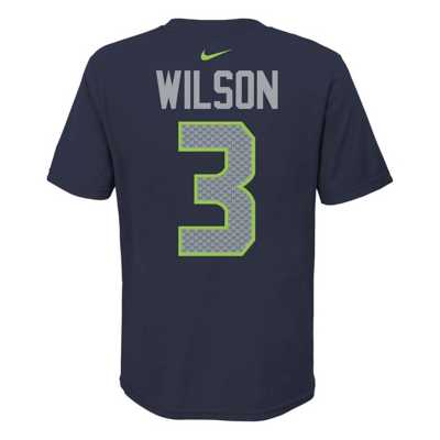 NFL Team Apparel Seattle Seahawks Blue Russell Wilson #3 Jersey Shirt Youth  Sz L