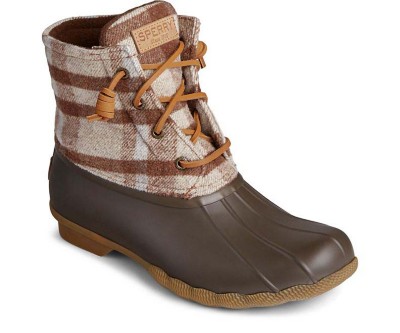 womens sperry plaid duck boots