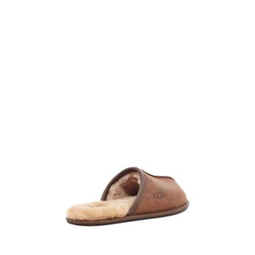 Mens ugg scuff leather slippers hot sale