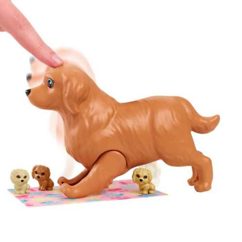 Barbie Doll and Newborn Puppies Playset