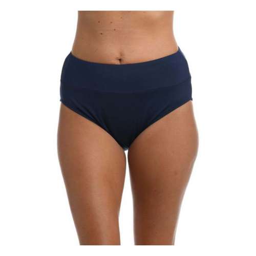 Women's 24th & Ocean Solid High Waist Swim Bottoms