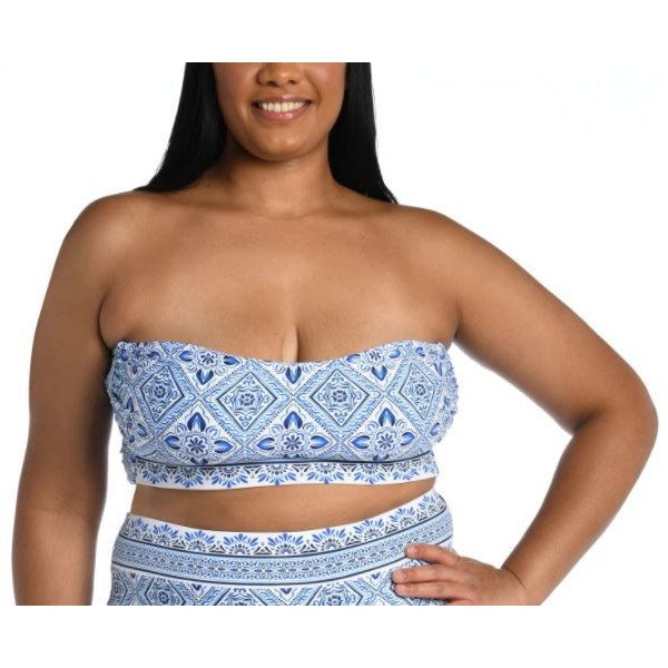 Women's La Blanca Bandeau Swim Bikini Top 20W Capri Blue
