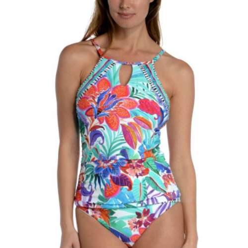 Women's La Blanca High Neck Keyhole Tankini