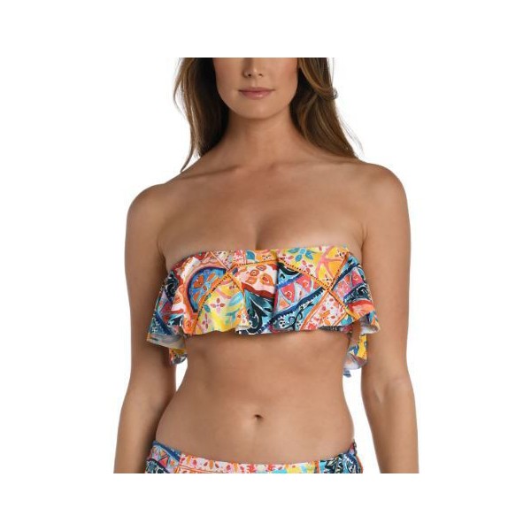Women's La Blanca Ruffle Bandeau Swim Bikini Top Contemporary 14 Soleil