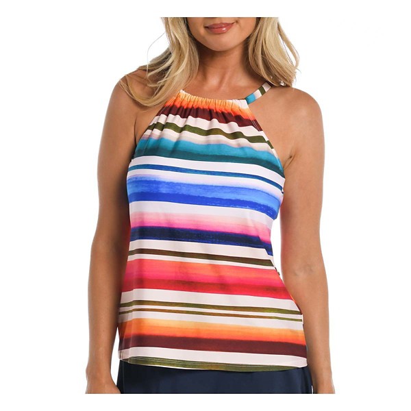 Women's 24th & Ocean Sunset Stripe High Neck Tankini product image