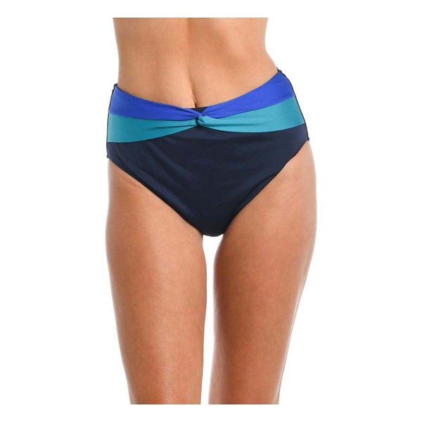 Women's 24th & Ocean Color Block High Waist Twist Bikini Bottom product image