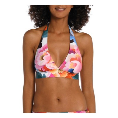 Women's La Blanca Floral Rhythm Banded Halter Swim Bikini Top